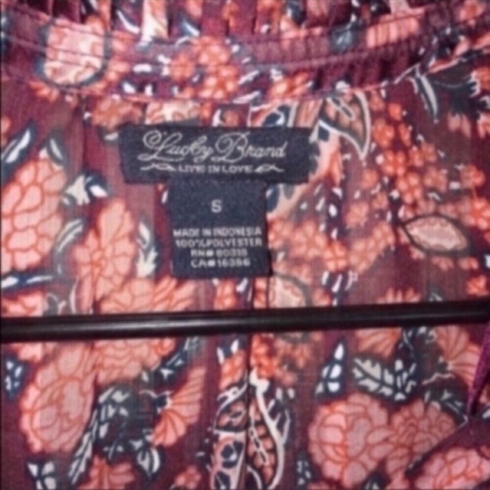 Lucky Brand Red Paisley Blouse - Picture 2 of 3